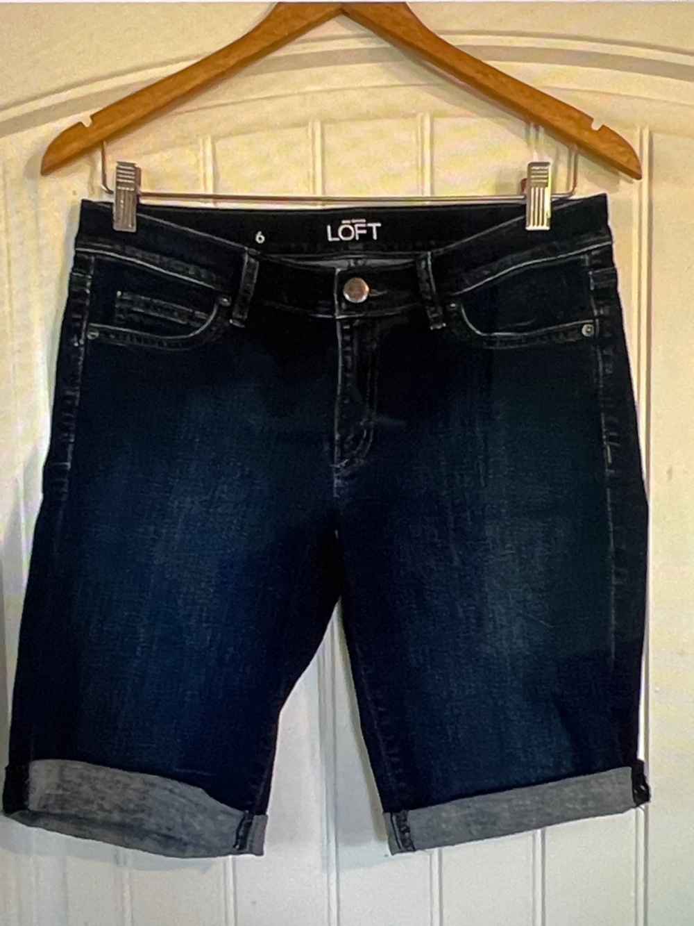 Loft Bermuda Cuffed Jean stretch Shorts